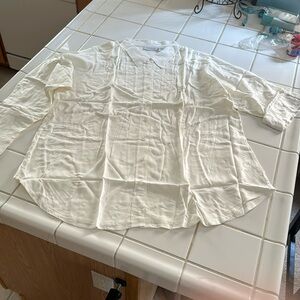 NWT Company One XXL ivory pintuck button tunic